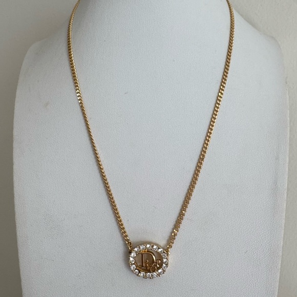Dior Jewelry - Christian Dior Gold Necklace with Crystal Accents